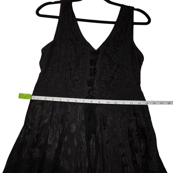 Just Cruising Womens Free Size Midi Dress Black Flowy Whimsygoth Fairygrunge - Picture 12 of 14